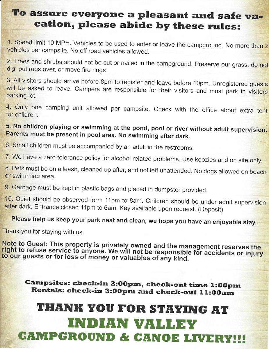 Indian Valley Policies